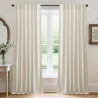 RYB HOME Sheer Curtains 102 inches, Extra Long Floor to Ceiling Curtains | Half by RYBHOME