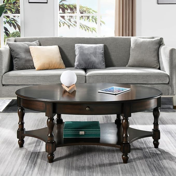 Solid Wood Oval Coffee Table - Image 5
