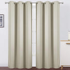 Light Beige Thermal Blackout Curtains/38 x 84 Inch/Set of 2 Panels Room by Lemomo