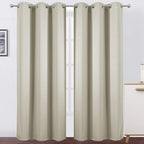 Light Beige Thermal Blackout Curtains/42 x 95 Inch/Set of 2 Panels Room by Lemomo