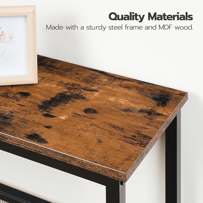 HOOBRO 29.5" Narrow Console Table, 3-Tier Entryway Table, Thin Sofa Table - Image 9