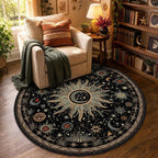 Vacuum-Friendly, Round 4ft Washable Area Rug by meejou
