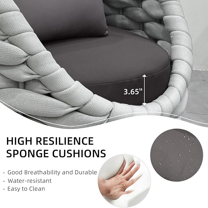 TWT 5-Piece Aluminum Patio Furniture Set, Outdoor Armchairs - Image 3