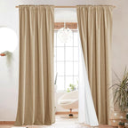 NICETOWN 100% Blackout Linen Curtains - Image 2