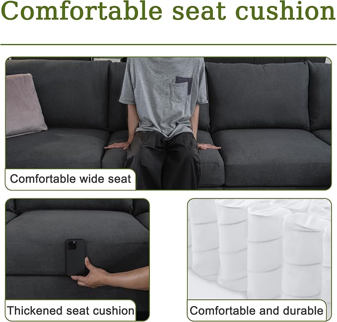 122.8" Large Sectional Couches for Living Room, 6 Seater L Shaped Modular - Image 5