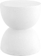 JONATHAN Y Greta Hourglass 18" White Frosted Outdoor Side Table and Stool - Image 4