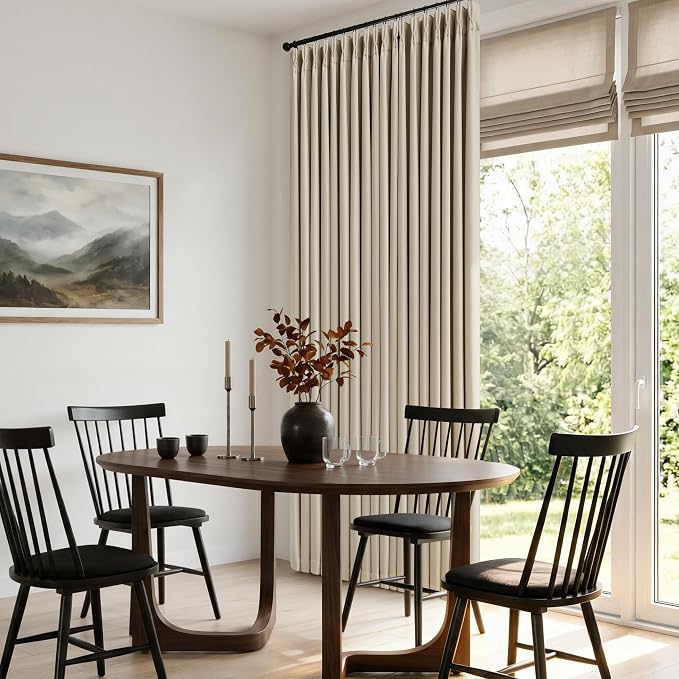 Oatmeal Beige Extra Wide Blackout 60 x 96 Inch Pinch Pleat Curtains 1 Panel | by Twodrapes