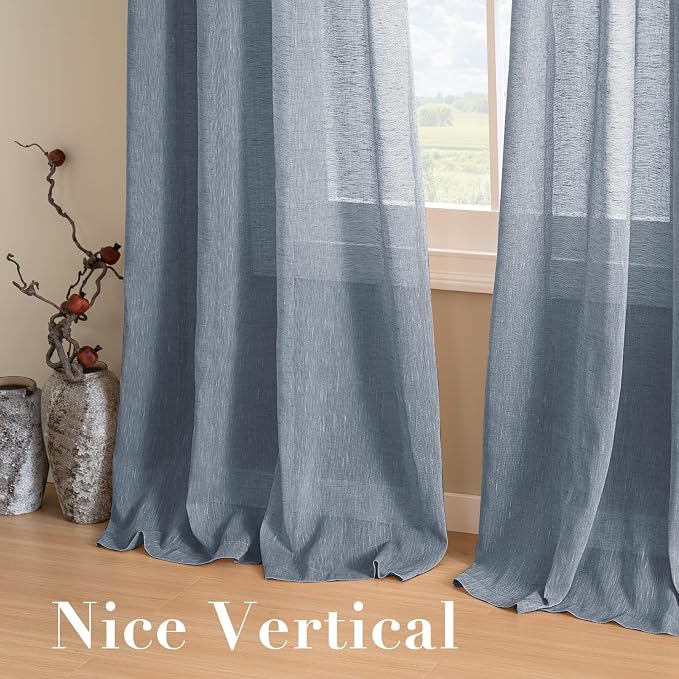 H.VERSAILTEX Linen Curtains 90 inches Long Linen Curtains/Natural Linen Blended - Image 7