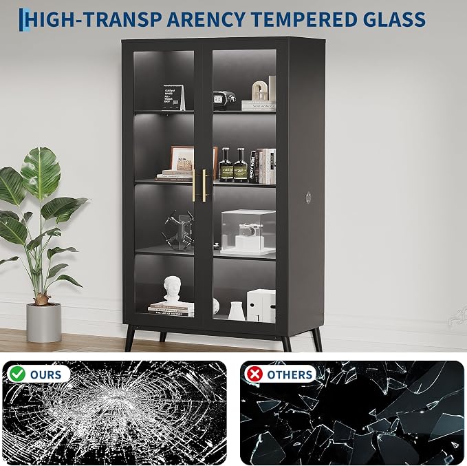 IDEALHOUSE Glass Display Cabinet - Image 4