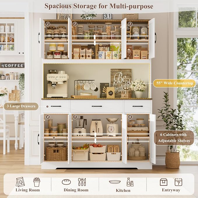 HOSTACK 71" Large Pantry Cabinet - Image 4