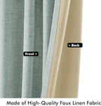 MIULEE 100% Blackout Linen Curtains 42 x 90 Inch Seafoam Green 2 Panels | - Image 6