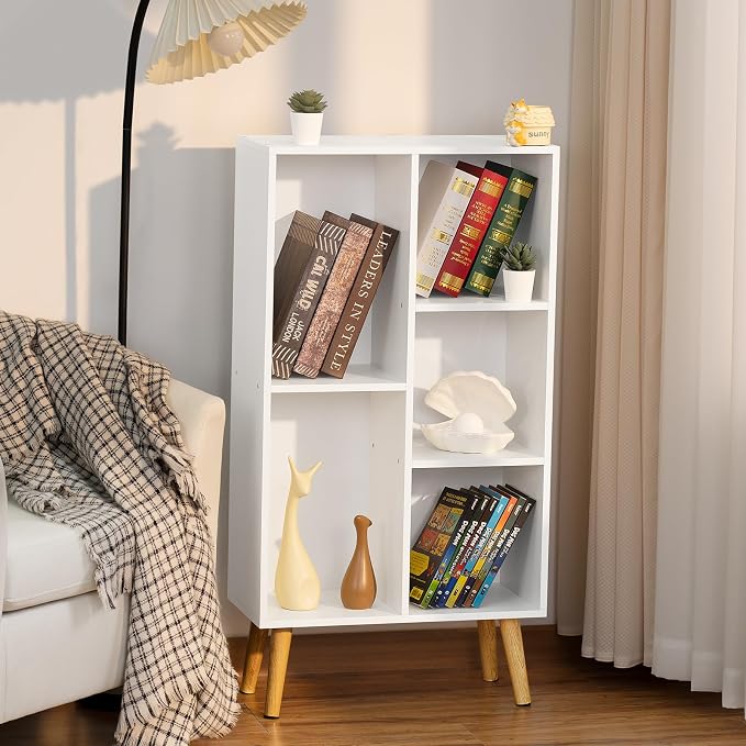 YAHARBO Small White Bookshelf, 3 Tier Modern Kids Bookcase - Image 4