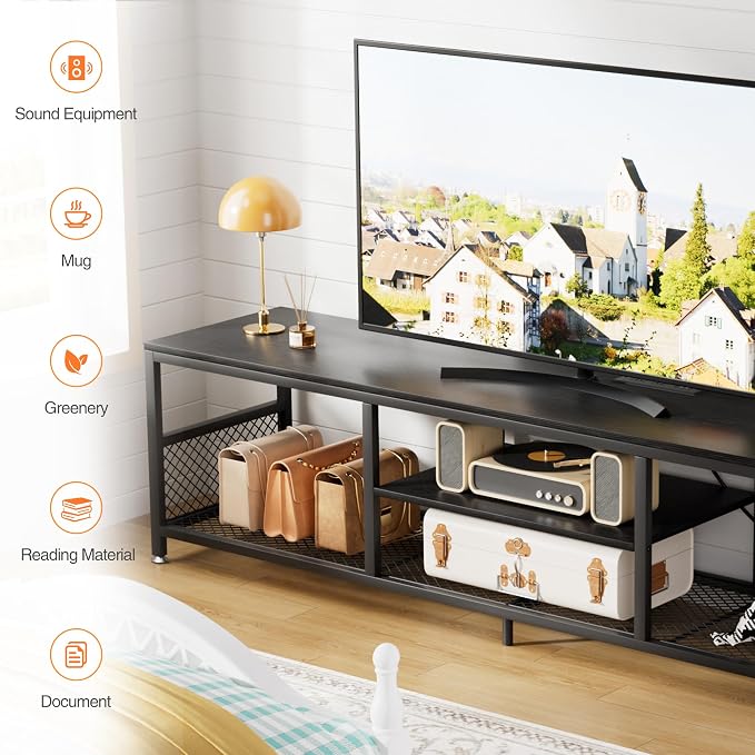 VECELO TV Stand with Power Outlets - Image 5