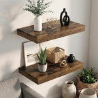 Dreamland Floating Shelves 24inch, 2 Pack Rustic Wooden Wall Shelves, Wall - Image 6