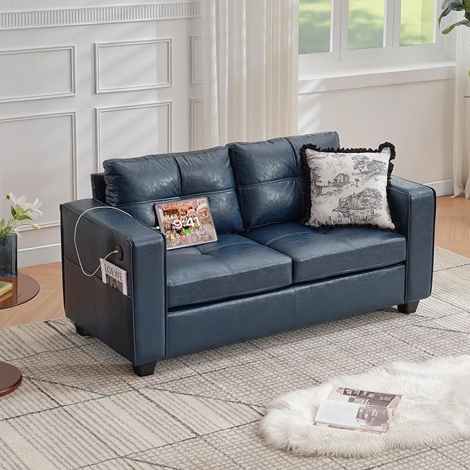 TYBOATLE 65" Faux Leather Loveseat - Image 9