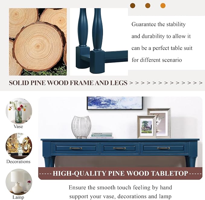 Knocbel Long Antique Entry Console Table - Image 10