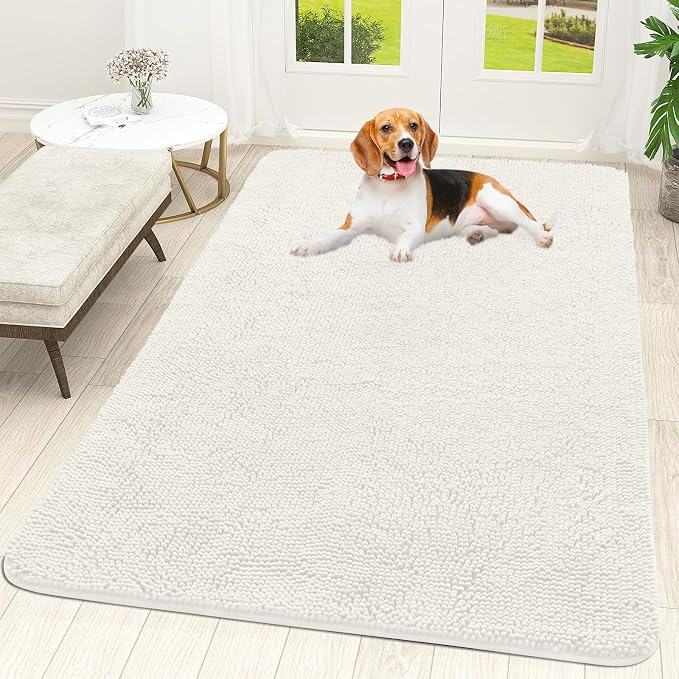 OLANLY Dog Door Mat for Muddy Paws 59x35, Super Absorbent Chenille Mud Mat | by OLANLY