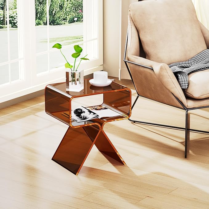 Acrylic Nightstand Side Table Modern Design Clear Home Decor Display End Table - Image 4
