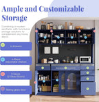 VilroCaz Freestanding Large Kitchen Pantry, Wooden Kitchen Large Coffee Bar - Image 4