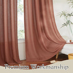 RYB HOME Light Filtering Linen Sheer Curtains 72 inch Long - Image 5