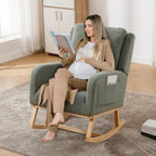 HCHAIRH Rocking Chair Nursery, Teddy Nursing Rocking Chairs, Upholstered - Image 5