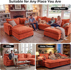 ELUCHANG 114" Oversized V-Shaped Cloud Couch Modular Sectional Sofa - Image 3