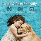 6x9 Large Blue Fluffy Soft Area Rug Non-Slip - Image 7