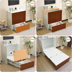 VINGLI Twin Murphy Bed with Storage Drawer, Rustic & Scandinavian Style - Image 8