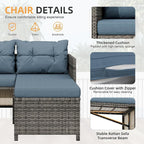 Shintenchi 3 Pieces Outdoor Patio Furniture Sets, Wicker Patio Conversation Sets - Image 5