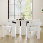 RIVOVA Modern Barrel Dining Chairs Set of 5, PU Leather Upholstered Accent Side - Image 7