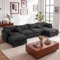 Vesgantti 143" U Shaped Sectional Modular Couch, Comfy Corduroy Upholstered by Vesgantti