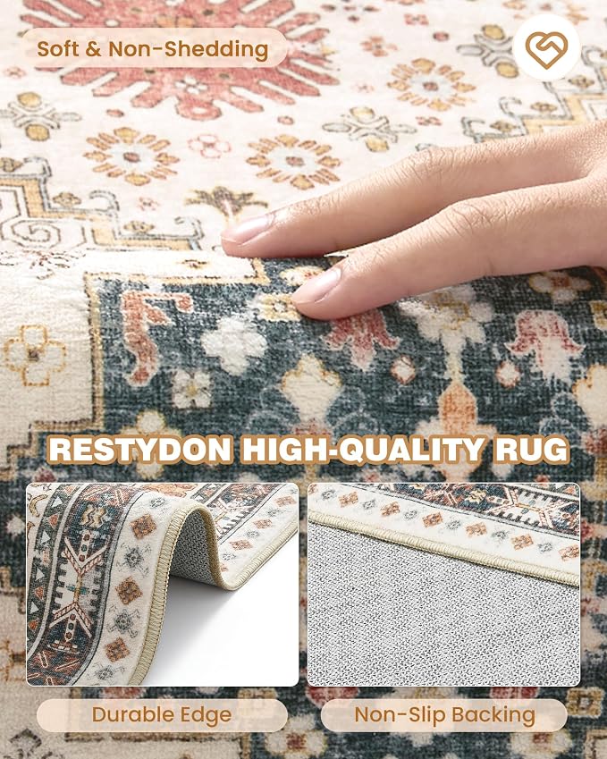 Runner Rug 2x8 Runners for Hallways Washable Rugs, Non Slip Low Pile Soft - Image 6
