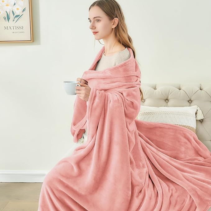 BEDELITE Fleece Blanket Soft Plush Twin Size Blanket Pink 60"x80" | Ultra Soft - Image 5