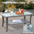 ovios 4-Piece Patio Furniture Set, Outdoor Wicker Sofa - Image 7