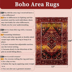 SERISSA 6x9 Washable Non Slip Boho Area Rug - Image 2