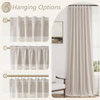 100% Blackout Curtains 120 Inch Length 2 Panels Set - Image 6