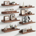 Floating Picture Ledge Shelves Set of 8, 16 Inch Shelves by FLYJOE