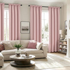 MIULEE 84 Inch Length Light Pink Blackout Bedroom Curtains Set of 4 | Thermal - Image 2