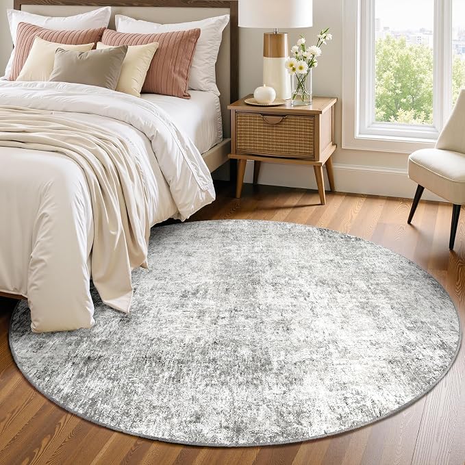 RELEANY Washable Round 4ft Area Rug - Image 2