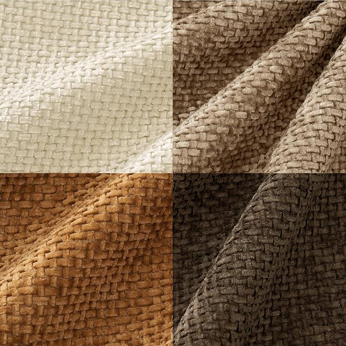 MIULEE Soft Decorative Chenille Fall Pillow Covers Brown 16x16 Pack of 4 | - Image 6