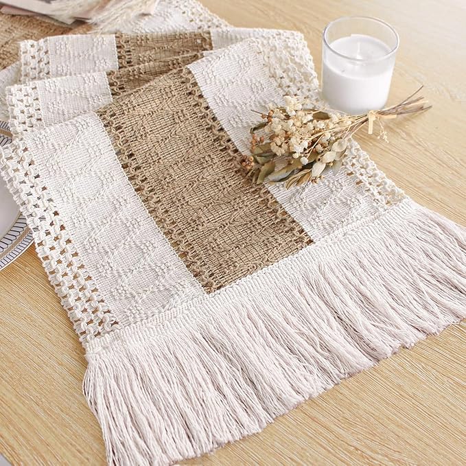 FEXIA Boho Table Runner for Summer Home Coffee Decor by FEXIA