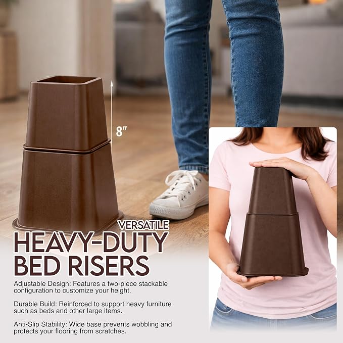 Utopia Bedding Bed Riser, 3 & 5 Inches Adjustable Furniture Risers - Image 3