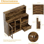 Home Bar Cabinet with Adjustable RGB LED Light, Wine & Coffee Storage with Rack - Image 2