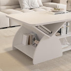 Modern White Coffee Table 47 in, Rectangular Living Room Table - Image 8