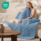 L'AGRATY Chunky Knit Throw Blanket - Image 2