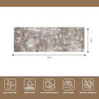 3x8 Non-Slip Washable Hallway Runner Rug – Abstract Modern Neutral Wide Carpet - Image 2
