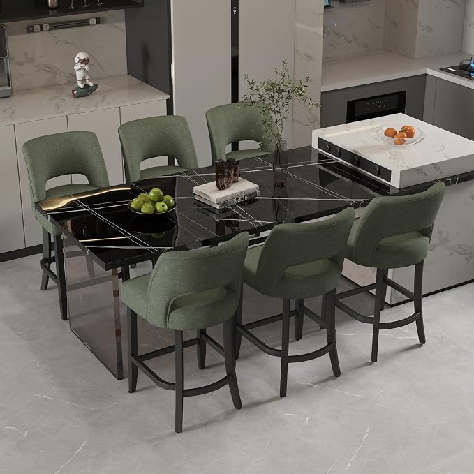 VKNOW Bar Stools Set of 6, Modern Counter Stools - Image 3