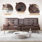 Shahoo Convertible Folding Futon Sofa Bed Sleeper Couch - Image 5
