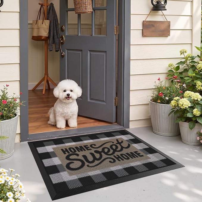 LUMI Outside Welcome Door Mat 24x36, Non-Slip Durable Rubber Easy Clean | Sweet - Image 7