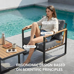 Modern Patio Furniture Set, 4 Pieces Outdoor Conversation Set - Image 4